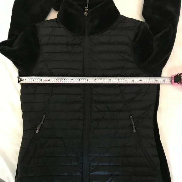 32 Degrees Quilted and plush full zippered jacket with pockets, black size Small - Picture 10 of 12